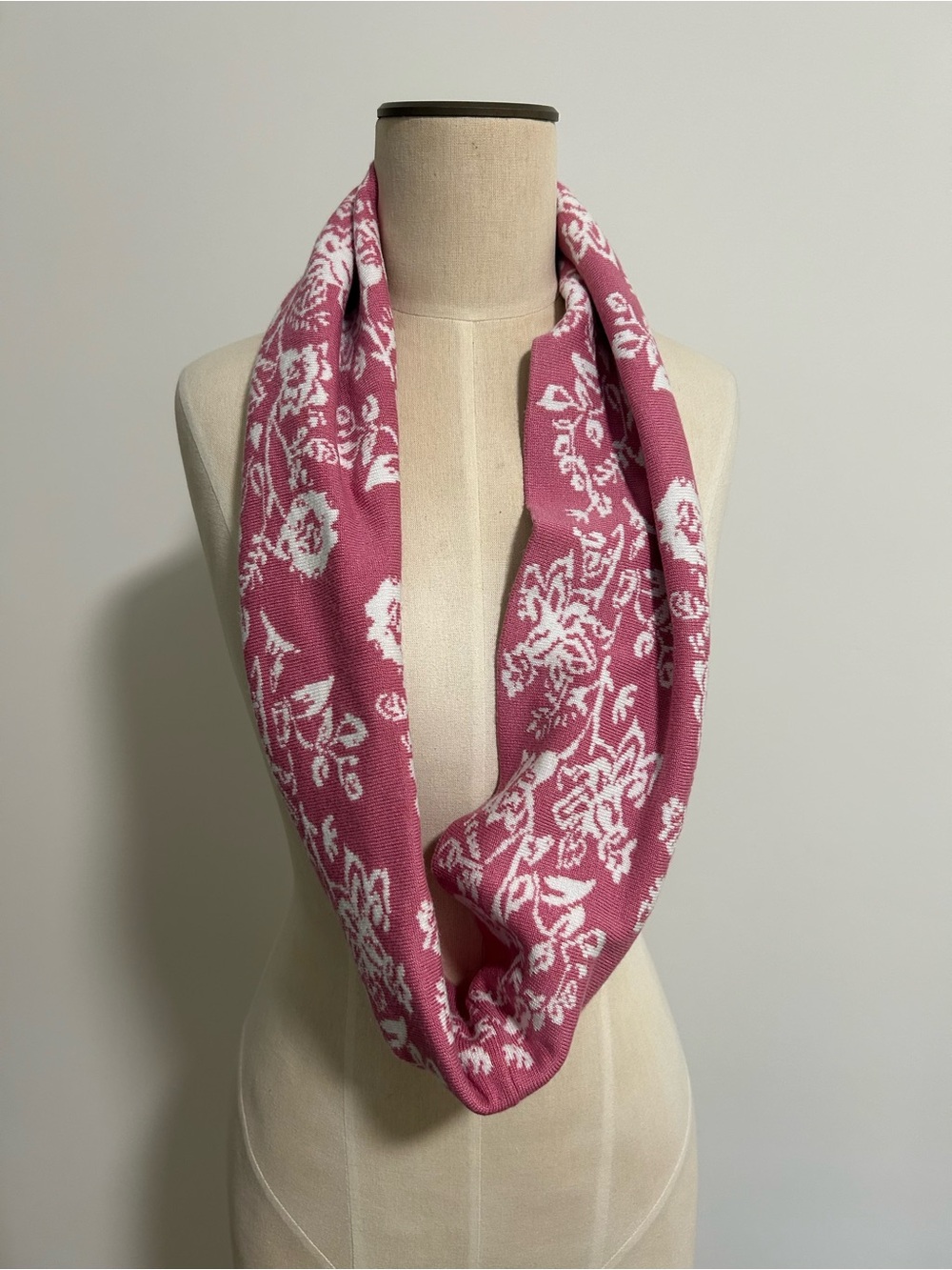 Pink Floral Infinity Scarf